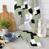 Savannan Kitchen Dish Cloths, Abstract Color Block Green Gray Black Modern Art Ultra Soft Absorbent Dish Towels for Drying Dishes Quick Drying Towels Dish Rags 2 Pack view 3