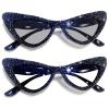mincl Women Cat Eye Bifocal Reading Glasses Fashion Outdoor Transition Photochromic Bifocals Rhinestone Sunglasses Readers (black, 3.75, multiplier_x) view 1