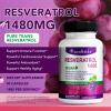 100% Natural Resveratrol - 1480mg Per Serving, 90 Veggie Capsules, 99% Pure Trans-Resveratrol, Antioxidant for Healthy Aging, Brain & Heart Support view 2