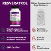 100% Natural Resveratrol - 1480mg Per Serving, 90 Veggie Capsules, 99% Pure Trans-Resveratrol, Antioxidant for Healthy Aging, Brain & Heart Support view 4