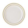 Balsa Circle 30 pcs 8-Inch Ivory with Gold Trim Plastic Round Plates - - Disposable Dishes for Weddings Parties Birthdays Receptions Events Catering Buffet Dinnerware Tableware Decorations view 1