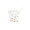 24 Clear 2 oz Disposable Gold Glittered Square Plastic Dessert Cups Spoons Party Events Tableware Decorations Supplies view 1