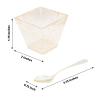 24 Clear 2 oz Disposable Gold Glittered Square Plastic Dessert Cups Spoons Party Events Tableware Decorations Supplies view 2