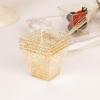 24 Clear 2 oz Disposable Gold Glittered Square Plastic Dessert Cups Spoons Party Events Tableware Decorations Supplies view 4