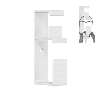 1 Pcs Cpap Hose Hanger, Anti-Release Metal Cpap Hose Holder Hanger for Bed, 2 in 1 Design Cpap Hook Tube Mask Holder for Hold CPAP Headband Hose, and Tube, Cpap Stand - 1 Pcs Silver
