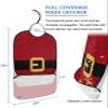 BOBOWUNY Christmas Santa Adult Bibs for Elder Women Men Eating, Black Golden Belt Red Backdrop Waterproof & Washable Bibs for Eating Clothing Protector Dining Bibs for Crumb Catcher view 2