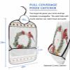 BOBOWUNY Christmas Bird Adult Bibs for Elder Women Men Eating, Red Board Poinsettia Wreath Waterproof & Washable Bibs for Eating Clothing Protector Dining Bibs for Crumb Catcher view 2