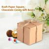 50 PCS Brown Kraft Paper Square Wedding Favor Candy Chocolate Gift Party Supply Boxes view 2