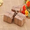 50 PCS Brown Kraft Paper Square Wedding Favor Candy Chocolate Gift Party Supply Boxes view 3