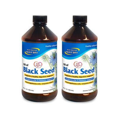 NORTH AMERICAN HERB & SPICE Black Seed Oil - 16 fl oz, Pack of 2 - Digestive & Immune Support - Non-GMO - 192 Total Servings