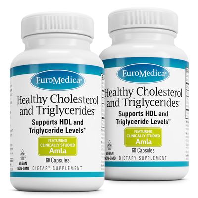 EuroMedica Healthy Cholesterol and Triglycerides - Antioxidant Supplement for Immune & Heart Support - Supplement to Aid Healthy Cholesterol & Triglyceride - 60 Capsules, 2 Pack (120 Capsules)