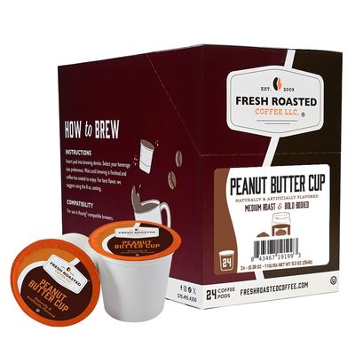 Fresh Roasted Coffee, Peanut Butter Cup, Flavored Coffee Pods, K-Cup Compatible, 24 Count