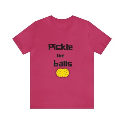 'Pickle The Balls' Pickleball T-Shirt Berry S