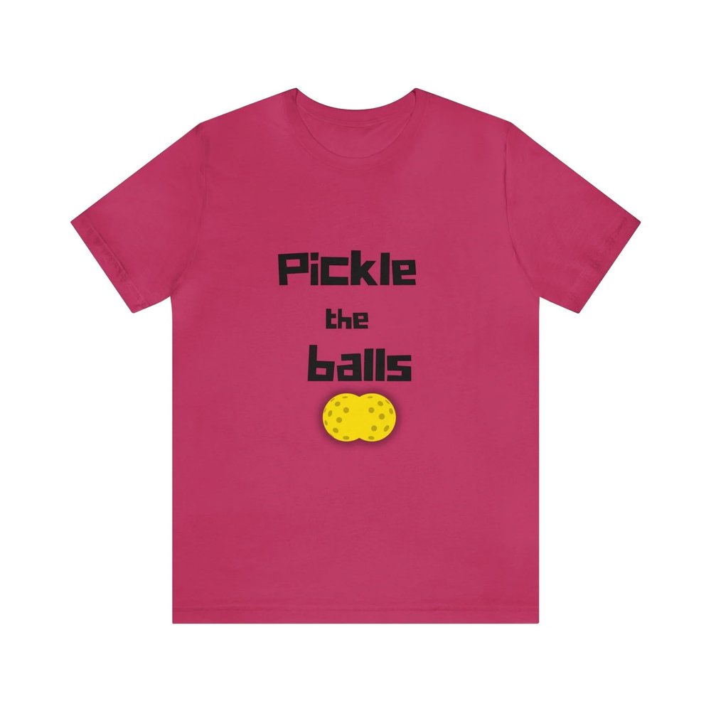 'Pickle The Balls' Pickleball T-Shirt Berry S
