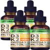 NUSAVA (4 Pack) Organic Vitamin D3 K2 Drops with MCT Oil Omega 3, 5000 IU, Maximum Strength Vitamin D Liquid - No Fillers, Non-GMO Liquid D3 for Faster Absorption & Immune Support (Vanilla, 4 Fl Oz) view 1