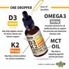 NUSAVA (4 Pack) Organic Vitamin D3 K2 Drops with MCT Oil Omega 3, 5000 IU, Maximum Strength Vitamin D Liquid - No Fillers, Non-GMO Liquid D3 for Faster Absorption & Immune Support (Vanilla, 4 Fl Oz) view 3