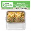 EcoQuality 34oz Disposable Bowls with Clear Lids - Rectangular Compostable Sugarcane Fiber Biodegradable Paper Bowls Eco-Friendly Take Out Food Storage Containers, Microwave Safe, Meal Prep (25 PACK) view 4