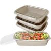 EcoQuality 29oz Disposable Bowls with Clear Lids - Rectangular Compostable Sugarcane Fiber Biodegradable Paper Bowls Eco-Friendly Take Out Food Storage Containers, Microwave Safe, Meal Prep (100 PACK) view 1