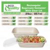 EcoQuality 29oz Disposable Bowls with Clear Lids - Rectangular Compostable Sugarcane Fiber Biodegradable Paper Bowls Eco-Friendly Take Out Food Storage Containers, Microwave Safe, Meal Prep (100 PACK) view 3