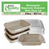 EcoQuality 29oz Disposable Bowls with Clear Lids - Rectangular Compostable Sugarcane Fiber Biodegradable Paper Bowls Eco-Friendly Take Out Food Storage Containers, Microwave Safe, Meal Prep (100 PACK) view 4