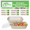 EcoQuality 29oz Disposable Bowls with Clear Lids - Rectangular Compostable Sugarcane Fiber Biodegradable Paper Bowls Eco-Friendly Take Out Food Storage Containers, Microwave Safe, Meal Prep (25 PACK) view 2