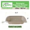 EcoQuality 29oz Disposable Bowls with Clear Lids - Rectangular Compostable Sugarcane Fiber Biodegradable Paper Bowls Eco-Friendly Take Out Food Storage Containers, Microwave Safe, Meal Prep (25 PACK) view 3