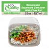 EcoQuality 29oz Disposable Bowls with Clear Lids - Rectangular Compostable Sugarcane Fiber Biodegradable Paper Bowls Eco-Friendly Take Out Food Storage Containers, Microwave Safe, Meal Prep (25 PACK) view 4