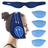 Comfpack Wisdom Teeth Ice Pack Head Wrap After Surgery, 4 Reusable Hot & Cold Therapy Gel Ice Packs for Face Swelling, TMJ, Chin, Oral Pain, Jaw Pain, Dark Blue view 1