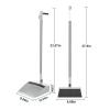 37.8in Broom and Dustpan Set Foldable Hand Broom for Home & Kitchen with Scraping Teeth and Scraper, 1 Wiper Buckle Type Outdoor Broom Household Cleaning Tool Apartment Essentials Cute Stuff (White) view 2