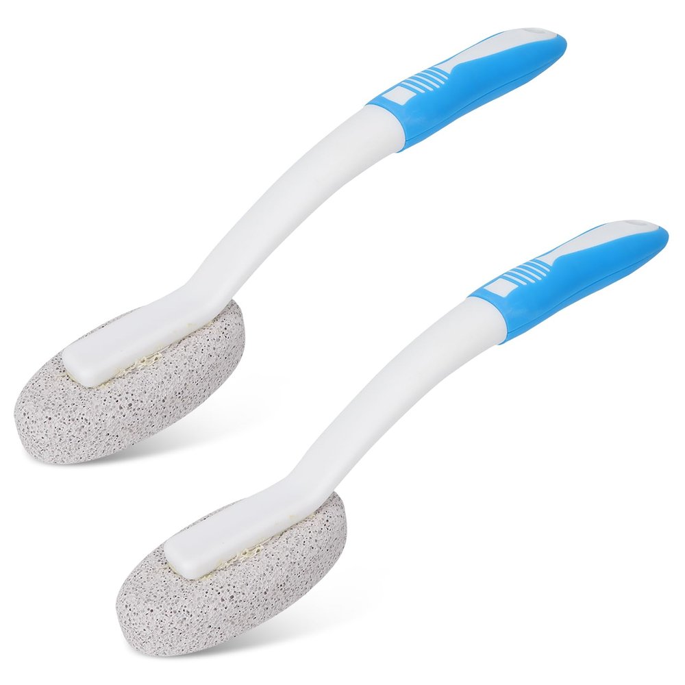 2PCS Toilet Cleaning Pumice Stone, Stains Hard Water Ring Remover Bathroom Cleaning Brushes Toilet Pumice Stone with Handle for Toilets, Bathtubs, Pool (2PCS)