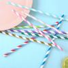 25 pcs Stripes Disposable Paper Drinking Straws, Rainbow Drinking Supplies Straws Bulk for Parties, Crafts, Tall Cups, Glass, Bottles(Light Green) view 4