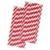 25 pcs Stripes Disposable Paper Drinking Straws, Rainbow Drinking Supplies Straws Bulk for Parties, Crafts, Tall Cups, Glass, Bottles(red) view 1