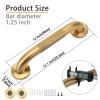 Rackickyer Shower Grab Bar, 2 Pack 12 Inch Gold Bathroom Grab Bar, 1.25" Diameter 304 Stainless Steel Anti-Slip Grab Bars for Bathtubs and Showers, Handicap Shower Grab Bar for Seniors Elderly view 2