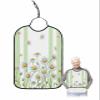 Kewadony Adult Bibs for Elderly Women - Daisy Flowers Waterproof Dining Clothing Protectors with Crumb Catcher for Eating/Feeding, Spring Rustic Floral Farmhouse Green Terry Cloth Bib Washable view 1