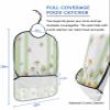 Kewadony Adult Bibs for Elderly Women - Daisy Flowers Waterproof Dining Clothing Protectors with Crumb Catcher for Eating/Feeding, Spring Rustic Floral Farmhouse Green Terry Cloth Bib Washable view 2