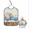 Kewadony Adult Bibs for Elderly Women - Easter Waterproof Dining Clothing Protectors with Crumb Catcher for Eating/Feeding, Truck with Bunny Easter Egg Caroot Spring Flower Burlp Terry Cloth Bib view 1