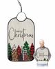 Adult Bibs for Elderly Women - Merry Christmas Waterproof Dining Clothing Protectors with Crumb Catcher for Eating/Feeding, Red Green Plaid Xmas Tree Snowflake Burlap Terry Cloth Bib Washable view 1