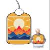 Adult Bibs for Elderly Women - Sunrise Waterproof Dining Clothing Protectors with Crumb Catcher for Eating/Feeding, Blue Orange Ombre Mountain Yellow Sunlight Terry Cloth Bib Machine Washable view 1