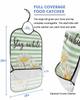 Kewadony Adult Bibs for Elderly Women - Daisy Waterproof Dining Clothing Protectors with Crumb Catcher for Eating/Feeding, White Yellow Flower Rustic Floral Green Striped Terry Cloth Bib Washable view 2