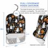 Kewadony Adult Bibs for Elderly Women - Halloween Waterproof Dining Clothing Protectors with Crumb Catcher for Eating/Feeding, Cute Black Cat Ghost Skeleton Pumpkin Candy Terry Cloth Bib Washable view 2