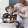 Kewadony Adult Bibs for Elderly Women - Halloween Waterproof Dining Clothing Protectors with Crumb Catcher for Eating/Feeding, Cute Black Cat Ghost Skeleton Pumpkin Candy Terry Cloth Bib Washable view 3