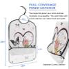Kewadony Adult Bibs for Elderly Women - Valentine's Day Waterproof Dining Clothing Protectors with Crumb Catcher for Eating/Feeding, Pink Rose Love Heart Black Butterfly Letter Terry Cloth Bib view 2