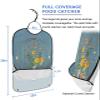 Kewadony Adult Bibs for Elderly Women - Daisy Flowers Waterproof Dining Clothing Protectors with Crumb Catcher for Eating/Feeding, Vase Gold Geometrict Gray Blue Terry Cloth Bib Machine Washable view 2