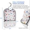 Kewadony Adult Bibs for Elderly Women - 4th of July Waterproof Dining Clothing Protectors with Crumb Catcher for Eating/Feeding, Red Blue Star Fireworks USA Independence Day Terry Cloth Bib Washable view 2