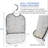 Kewadony Adult Bibs for Elderly Women - Flower and Waterproof Dining Clothing Protectors with Crumb Catcher for Eating/Feeding, Butterfly Floral Botanical Spring Terry Cloth Bib Machine Washable view 2