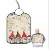 Kewadony Adult Bibs for Elderly Women - Mushroom Waterproof Dining Clothing Protectors with Crumb Catcher for Eating/Feeding, Gnomes Wild Flower Spring Leaves Retro Terry Cloth Bib Washable view 1