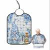Kewadony Adult Bibs for Elderly Women - Easter Waterproof Dining Clothing Protectors with Crumb Catcher for Eating/Feeding, Gnomes Bunny Spring Flower Blue Plaid Terry Cloth Bib Machine Washable view 1