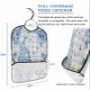 Kewadony Adult Bibs for Elderly Women - Easter Waterproof Dining Clothing Protectors with Crumb Catcher for Eating/Feeding, Gnomes Bunny Spring Flower Blue Plaid Terry Cloth Bib Machine Washable view 2