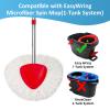 4 Pack Spin Mop Replacements Heads Compatible for O ceda EasyWring 1 Tank System, Microfiber Mops Head Refills , 1 Triangle Head Base and 30-58in Handle Set Combo view 2