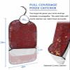 Kewadony Adult Bibs for Elderly Women - 4th of July Waterproof Dining Clothing Protectors with Crumb Catcher for Eating/Feeding, USA Flag Star Firework Independence Day Red Terry Cloth Bib Washable view 2
